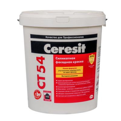 Краска фасадная силикатная транспорентная Ceresit CT 54 база, 15 л