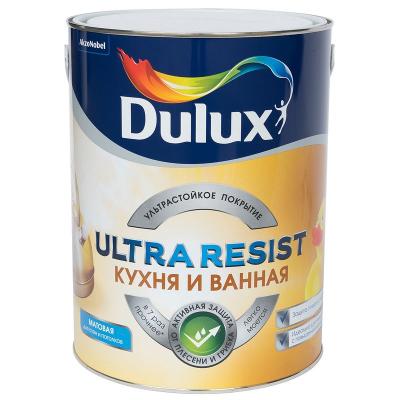 Краска для кухонь и ванных Dulux Ultra Resist матовая база BW 1 л