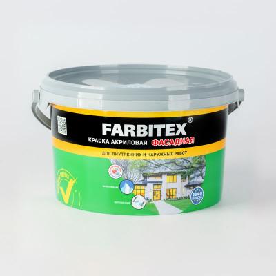 Краска акриловая фасадная Farbitex белая 3 кг